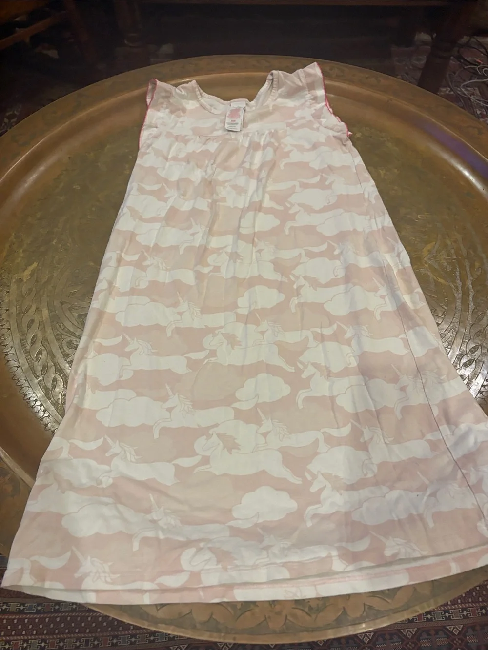 Mini Boden Pink and White Unicorn Print Nightgown